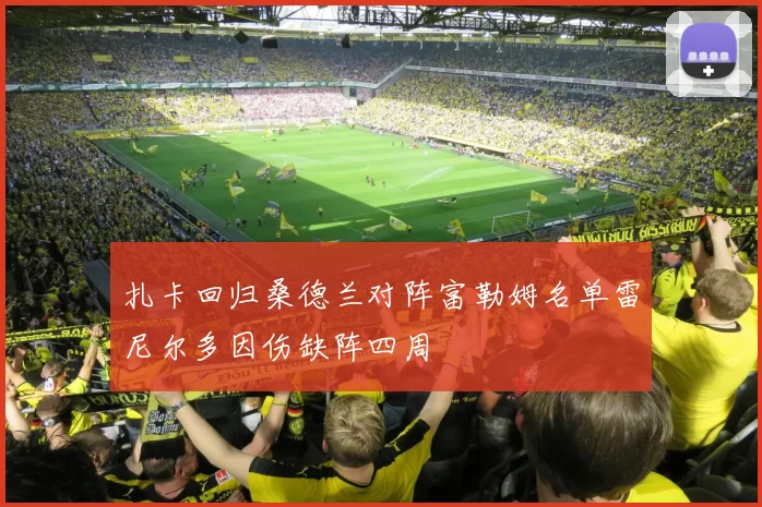 扎卡回归桑德兰对阵富勒姆名单雷尼尔多因伤缺阵四周